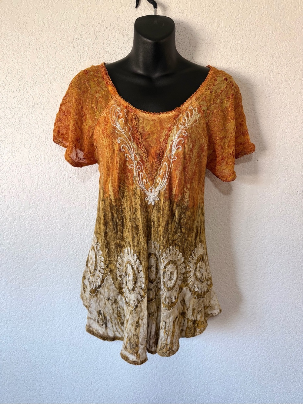 Vintage Fairycore Embroidered Tunic Top ✨